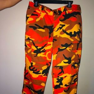 Orange Rothco Camouflage Print Cargo Pants
